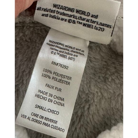 Wizarding World of Harry Potter Fleece Gray Hooded Nightgown Small Pocket Lounge - Picture 3 of 8